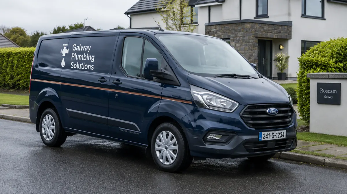 Galway Plumbing Solutions van outside a home in Roscam